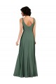 Sleeveless Sea Glass Low Back Column V-Neck Bridesmaid Dress Maidstone