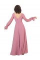 Long Sleeves Sea Glass A-Line V-Neck Formal Dress / Bridesmaid Dress Maidstone