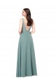 Sleeveless Dark Lavender Low Back Sheath V-Neck Formal Evening Gown / Bridesmaid Dress Maidstone