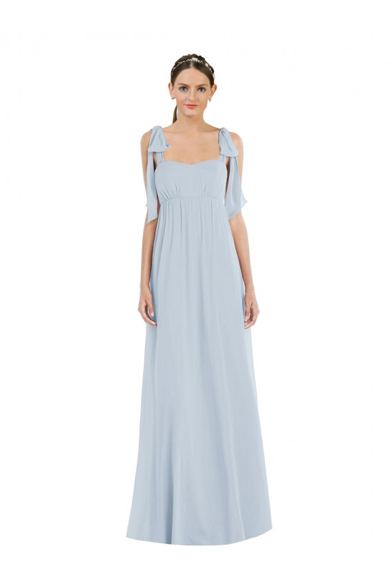 Sleeveless Sea Glass Low Back A-Line Spaghetti Straps Semi Formal Evening Dress / Bridesmaid Dress Maidstone