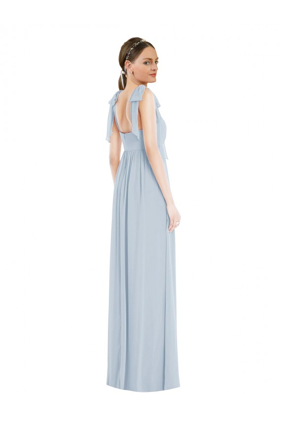 Sleeveless Sea Glass Low Back A-Line Spaghetti Straps Semi Formal Evening Dress / Bridesmaid Dress Maidstone