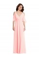 Cold Shoulder Pink V-Back A-Line V-Neck Semi Formal Evening Dress / Bridesmaid Dress Maidstone