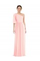 Bell Sleeves Pink A-Line One Shoulder Semi Formal Evening Dress / Bridesmaid Dress Maidstone