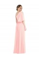 Bell Sleeves Pink A-Line One Shoulder Semi Formal Evening Dress / Bridesmaid Dress Maidstone