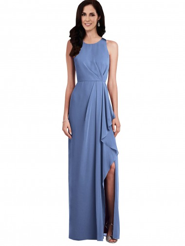 Sleeveless Windsor Blue Keyhole Back A-Line Jewel Neck Bridesmaid Dress Maidstone