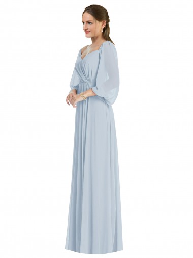 Puff Sleeves Sea Glass A-Line Off the Shoulder Formal Evening Gown / Bridesmaid Dress Maidstone