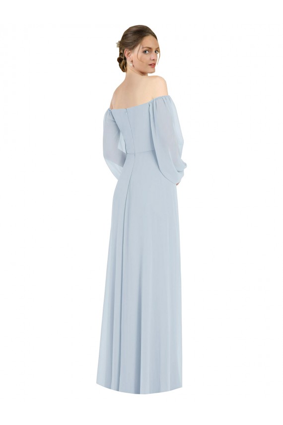 Puff Sleeves Sea Glass A-Line Off the Shoulder Formal Evening Gown / Bridesmaid Dress Maidstone