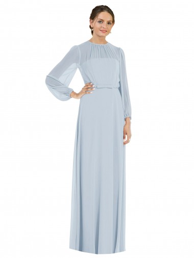 Puff Sleeves Sea Glass Keyhole Back A-Line Strapless Formal Evening Gown / Bridesmaid Dress Maidstone