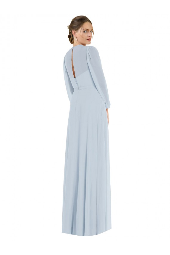Puff Sleeves Sea Glass Keyhole Back A-Line Strapless Formal Evening Gown / Bridesmaid Dress Maidstone