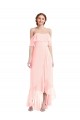 Sleeveless Pink A-Line Off the Shoulder High Low Bridesmaid Dress Maidstone