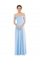 Sleeveless Light Sky Blue A-Line Off the Shoulder Formal Evening Gown / Bridesmaid Dress Maidstone