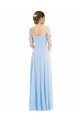 Sleeveless Light Sky Blue A-Line Off the Shoulder Formal Evening Gown / Bridesmaid Dress Maidstone
