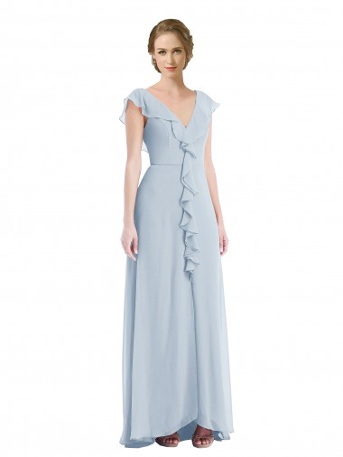 Sleeveless Sea Glass V-Back A-Line V-Neck Black Tie Evening Gown / Bridesmaid Dress Maidstone