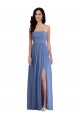 Sleeveless Windsor Blue Low Back A-Line Spaghetti Straps Semi Formal Evening Dress / Bridesmaid Dress Maidstone