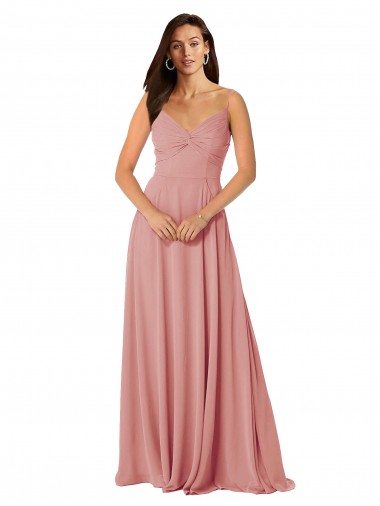Sleeveless Bliss Pink V-Back A-Line V-Neck Bridesmaid Dress Maidstone