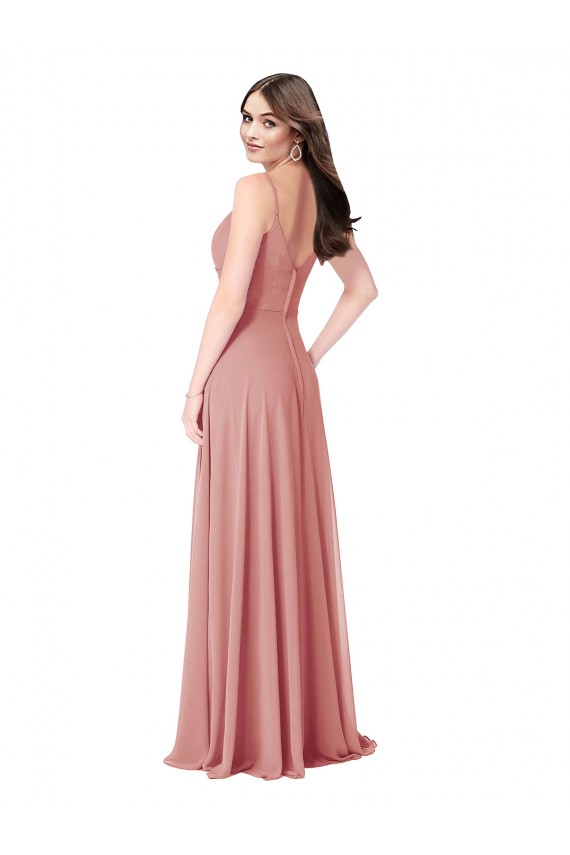 Sleeveless Bliss Pink V-Back A-Line V-Neck Bridesmaid Dress Maidstone