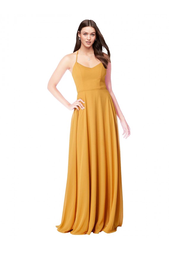 Sleeveless Saffron A-Line V-Neck Formal Dress / Bridesmaid Dress Maidstone