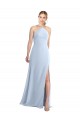 Sleeveless Light Sky Blue Keyhole Back A-Line Halter Neck Bridesmaid Dress / Evening Dress Maidstone