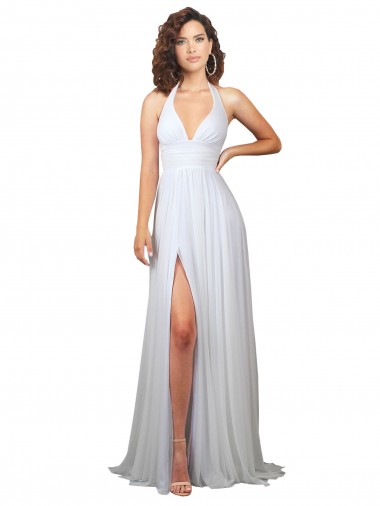 Sleeveless White Low Back A-Line V-Neck Beach Wedding Dress Maidstone