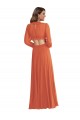 Long Sleeves Firecracker Open Back A-Line V-Neck High Low Evening Gown / Bridesmaid Dress Maidstone