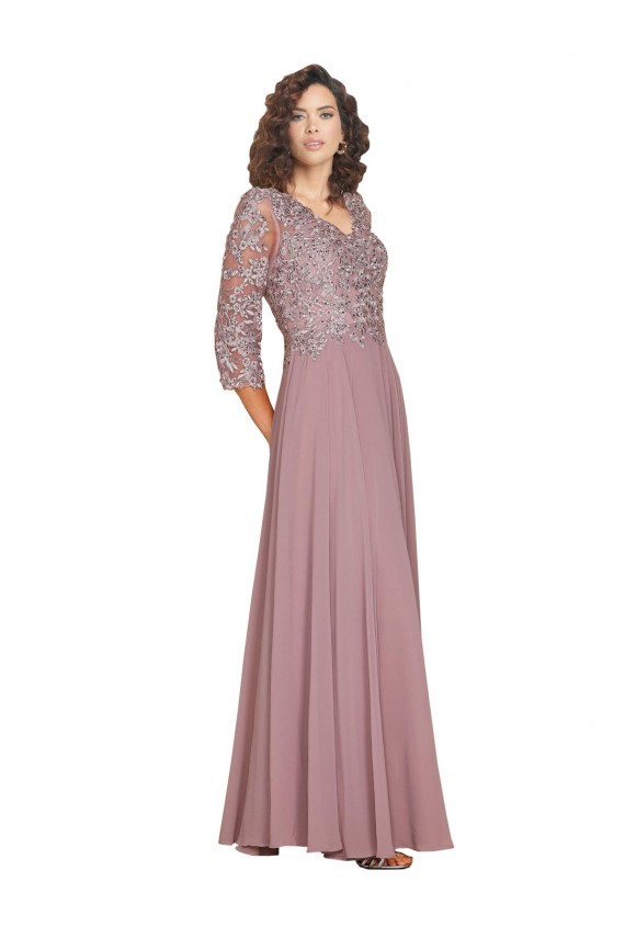 Long Sleeves A-Line V-Neck Prom Dress / Bridesmaid Dress Maidstone