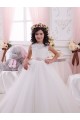 Sleeveless Ivory V-Back Ball Gown Bateau Neck Flower Girl Dress Maidstone