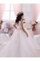 Sleeveless Ivory V-Back Ball Gown Bateau Neck Flower Girl Dress Maidstone