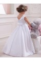 Sleeveless Ivory Ball Gown Bateau Neck Flower Girl Dresses Maidstone