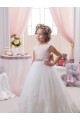 Sleeveless Ivory V-Back Ball Gown Bateau Neck Flower Girl Dresses Maidstone