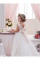 Sleeveless Ivory V-Back Ball Gown Bateau Neck Flower Girl Dresses Maidstone