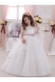 Sleeveless Ivory Ball Gowns Bateau Neck Flower Girl Dress Maidstone