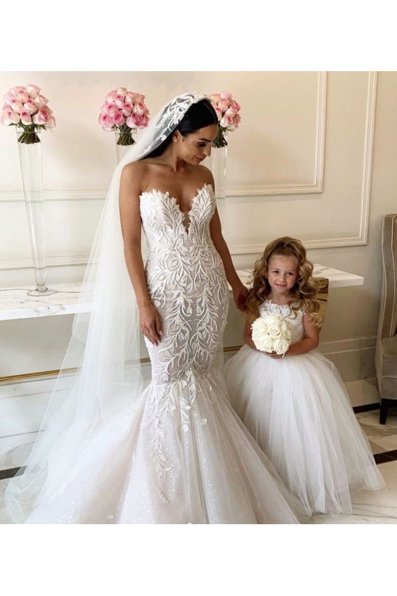 Sleeveless Ivory Ball Gown Bateau Neckline Flower Girl Dress Maidstone