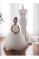 Sleeveless Ivory Ball Gown Bateau Neckline Flower Girl Dress Maidstone