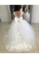 Sleeveless Ivory Ball Gown Bateau Neckline Flower Girl Dress Maidstone