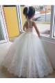 Sleeveless Ivory Keyhole Back Ball Gown High Neck Flower Girl Dress for Wedding Maidstone