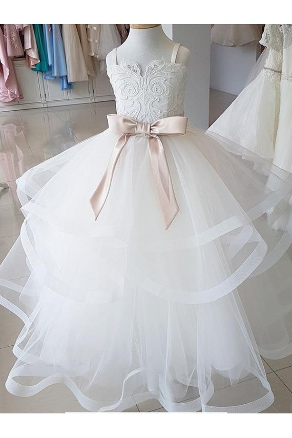Sleeveless Ivory Ball Gown High Neck Flower Girl Wedding Dress Maidstone