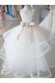 Sleeveless Ivory Ball Gown High Neck Flower Girl Wedding Dress Maidstone