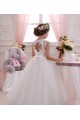 Sleeveless Ivory Keyhole Back Ball Gown High Neck Little Flower Girl Dresses Maidstone