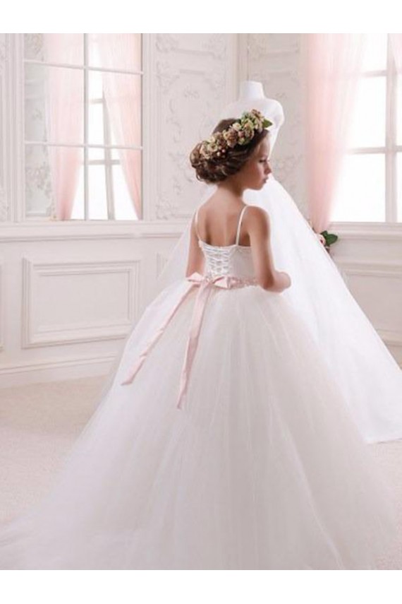 Sleeveless Ivory Ball Gown Tulle Sweetheart Flower Girl Dress Maidstone
