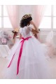 Short Sleeves Ivory Ball Gown Sweetheart Little Flower Girl Dress Maidstone