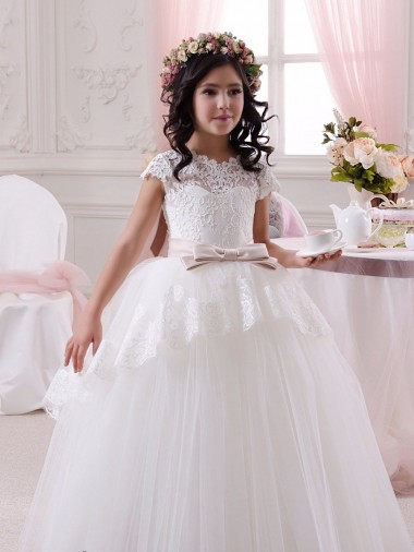 Sleeveless Ivory Ball Gown Sweetheart Flower Girl Dresses Maidstone