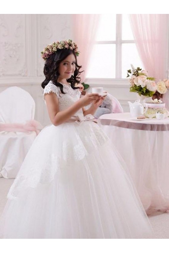 Sleeveless Ivory Ball Gown Sweetheart Flower Girl Dresses Maidstone