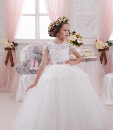 Sleeveless Ivory Ball Gown Sweetheart Flower Girl Dress Maidstone