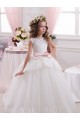 Sleeveless Ivory V-Back Ball Gown Sweetheart Flower Girl Dress for Wedding Maidstone