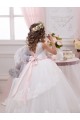 Sleeveless Ivory V-Back Ball Gown Sweetheart Flower Girl Dress for Wedding Maidstone