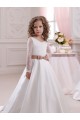Long Sleeves Ivory Ball Gown V-Neck Flower Girl Dress Maidstone