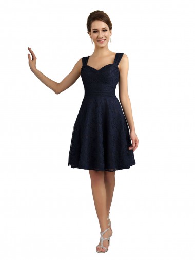 Sleeveless Dark Navy A-Line Sweetheart Bridesmaid Dresses Maidstone