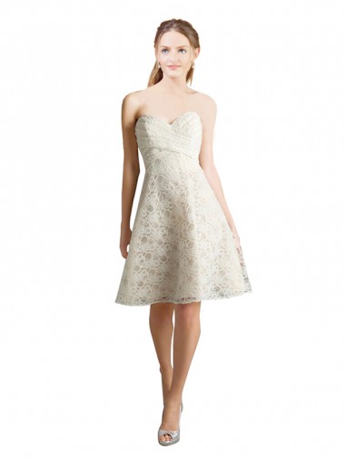 Sleeveless Ivory,Champagne A-Line Sweetheart Bridesmaid Dress Maidstone