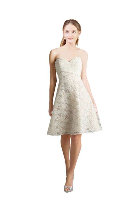 Sleeveless Ivory,Champagne A-Line Sweetheart Bridesmaid Dress Maidstone