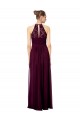 Sleeveless Dark Navy Keyhole Back A-Line Halter Neck Formal Dress / Bridesmaid Dress Maidstone